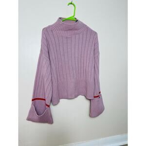 NWOT Boohoo pink turtleneck big sleeve sweater size S/M